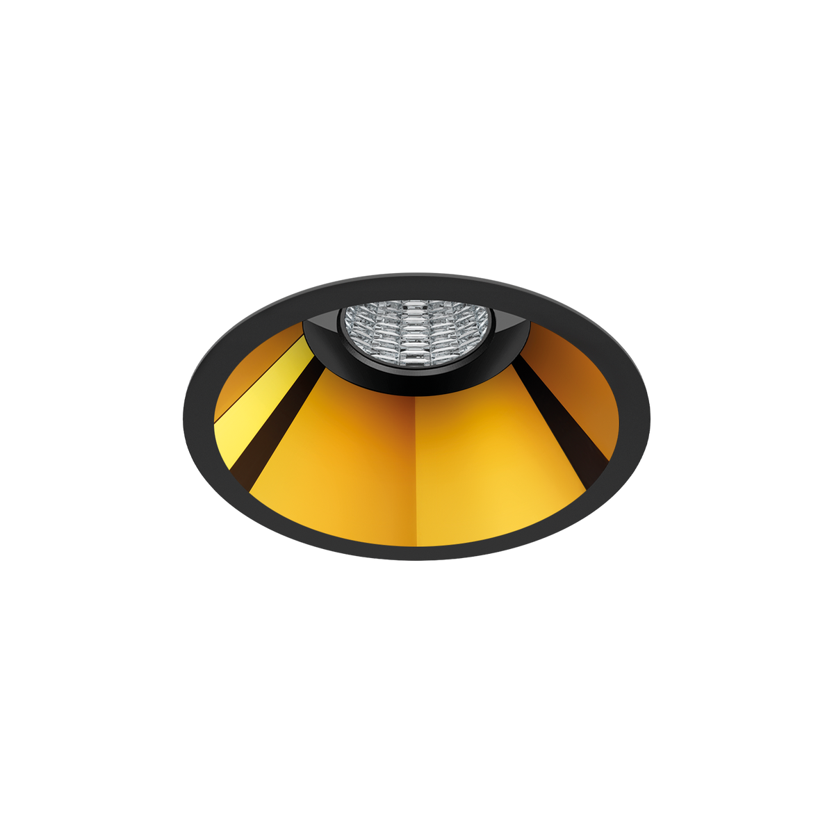 Arkoslight Einbauleuchte LED Shot M, schwarz-gold, Vorderansicht