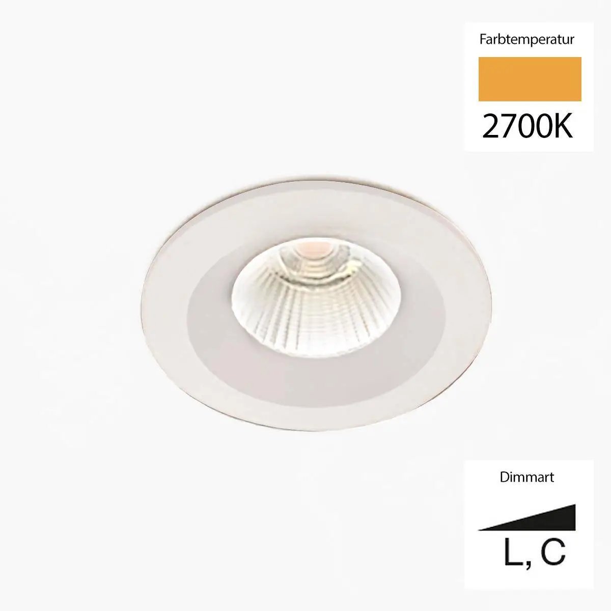 Sonluce, Deckeneinbauleuchte SEVEN FIX, Raumbild, moderne Wohnraumbeleuchtung