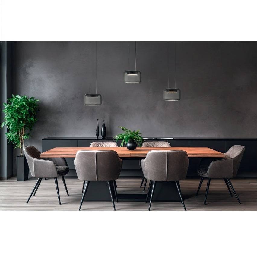 GKS Knapstein Pendelleuchten Sidra, 1-flammig, schwarz, moderne Anwendung im Wohnzimmer