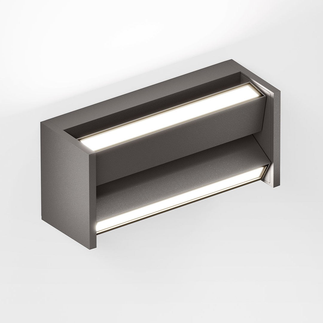IP44.de Wandleuchte slat, braun, Vorderansicht