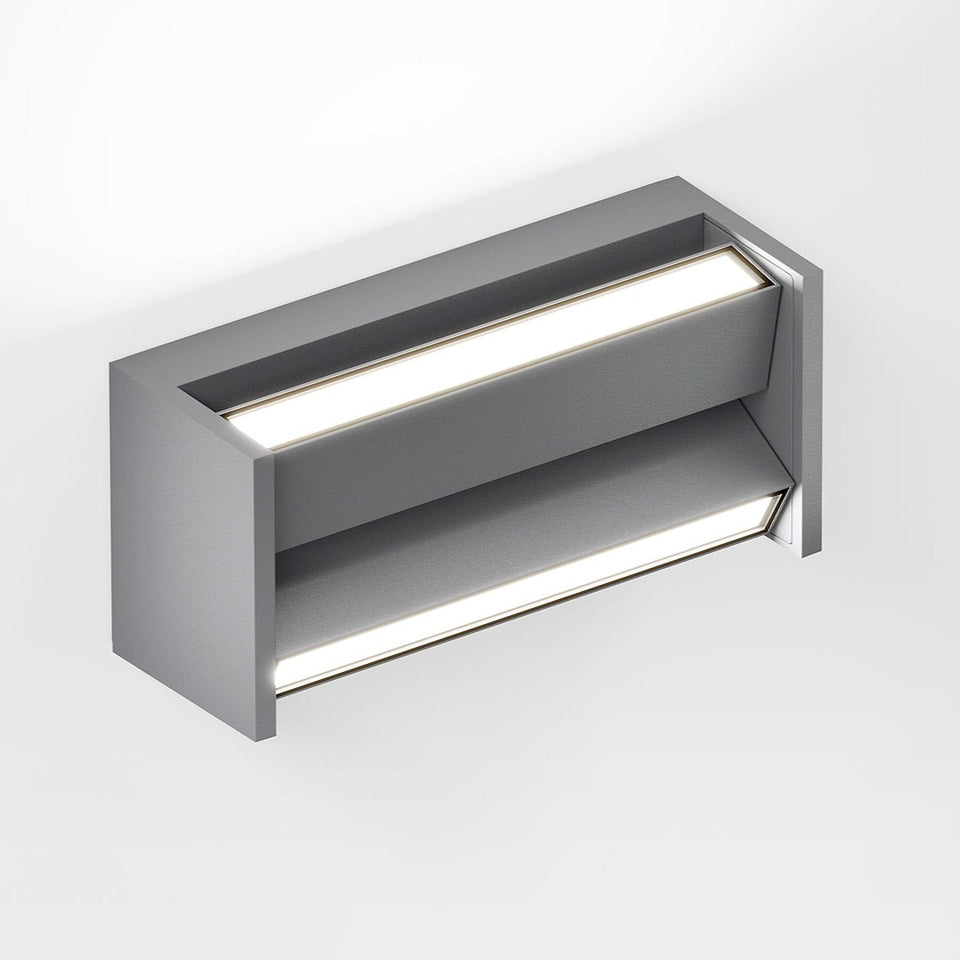 IP44.de Wandleuchte slat, grau, Vorderansicht