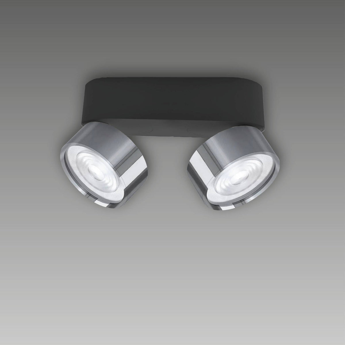 LUX-IT, Aufbaustrahler Swing Out 2-flammig, Schwarz-Chrom glanz, Produktbild