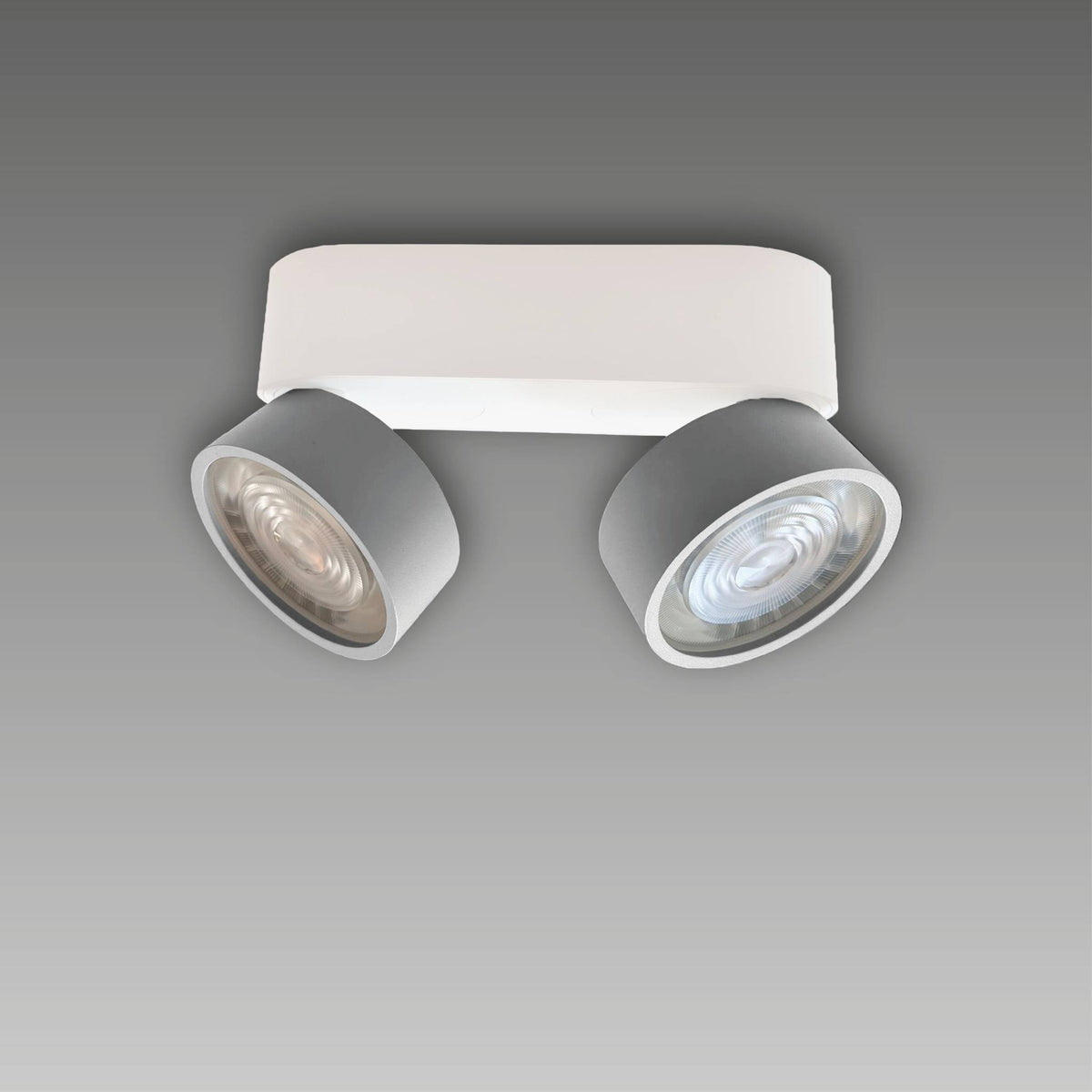 LUX-IT, Aufbaustrahler Swing Out 2-flammig, Weiss-Chrom matt, Produktbild