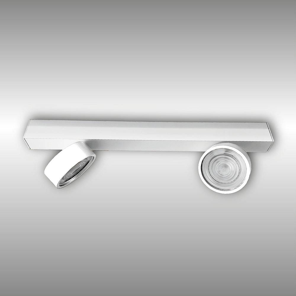 LUX-IT, Aufbaustrahler Swing 2-flammig, Weiss-Weiss, moderne Deckenbeleuchtung