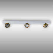 LUX-IT, Aufbaustrahler Swing 3-flammig, Weiss-Gold, stilvolle Akzentbeleuchtung