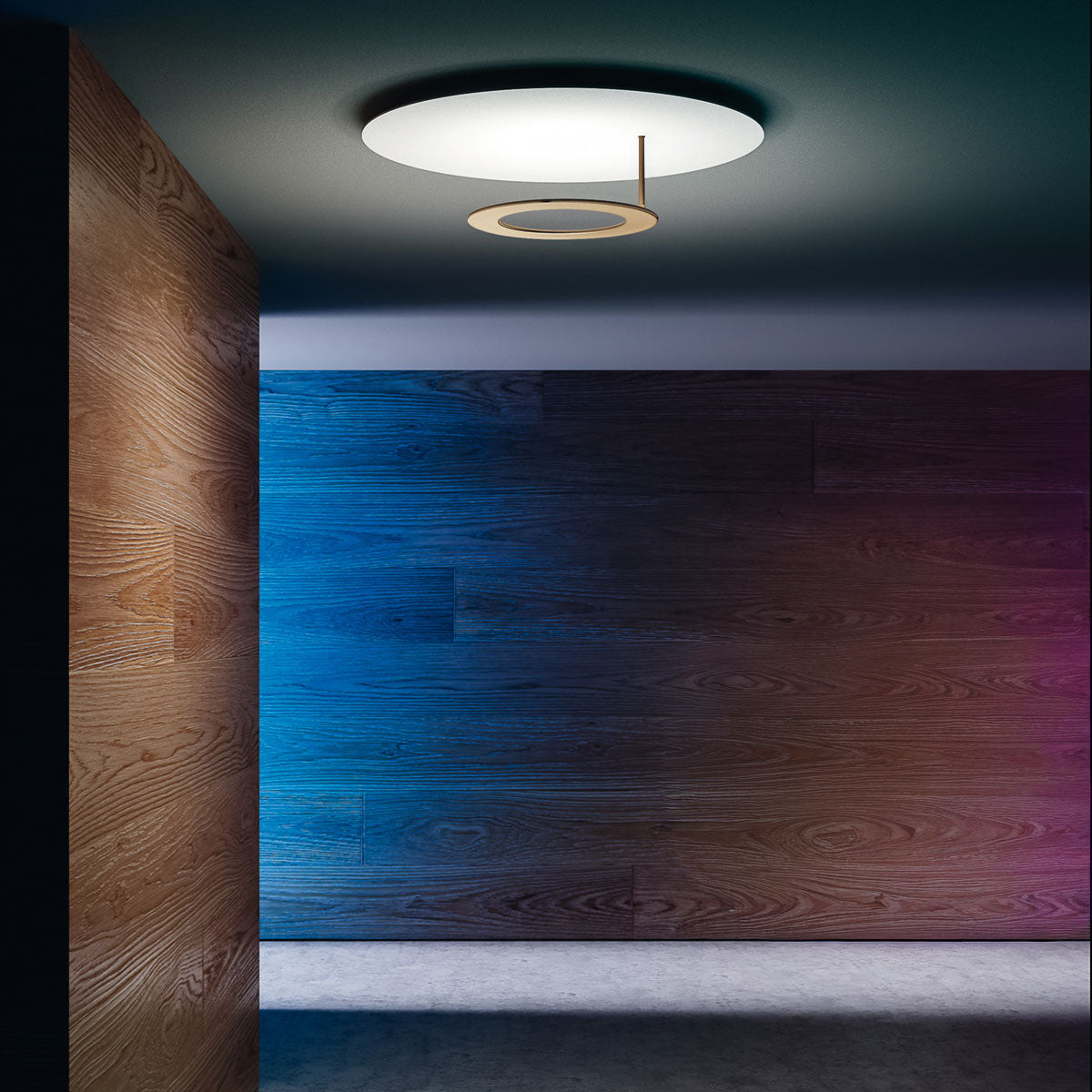 Icone, Deckenleuchte Vera, Weiss-Messing 66cm, hochwertige Lichtlösung