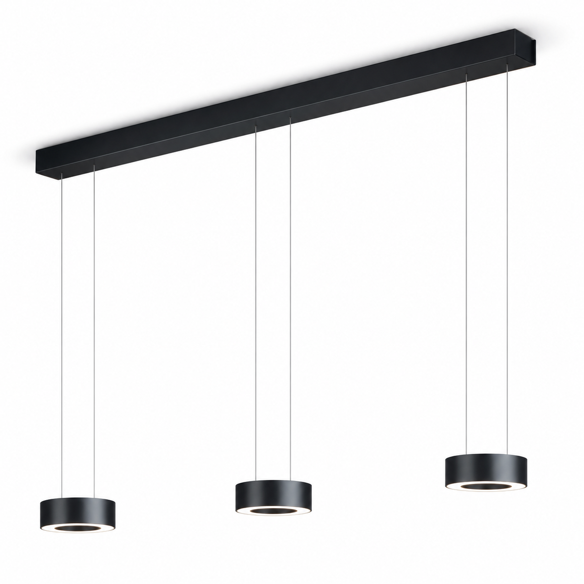 GKS Knapstein, Pendelleuchte Zera, Schwarz 3-flammig lang, moderne Pendelleuchte