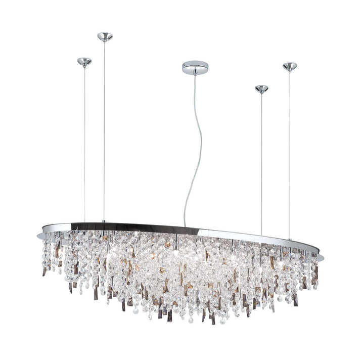 Kristallleuchte Crystalriver 21-flg., chrom