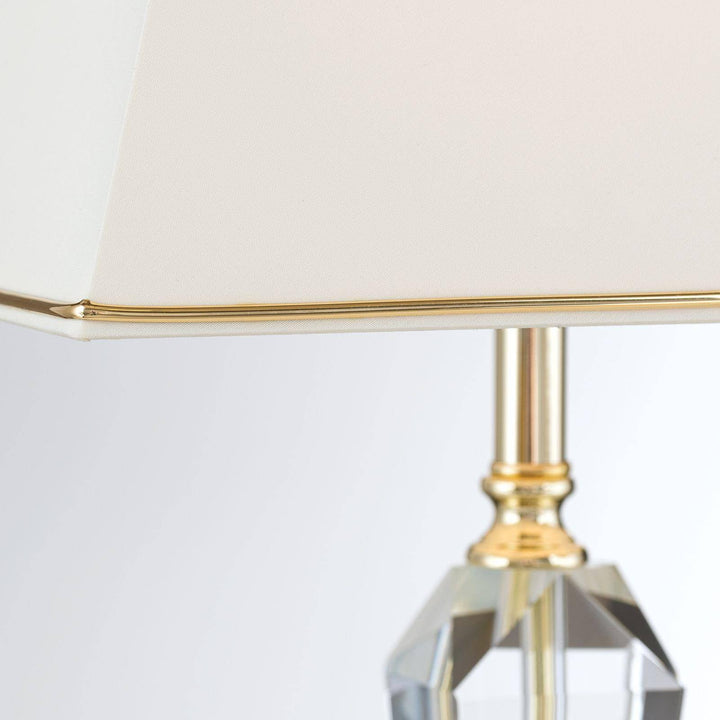 Tischleuchte VERONIQUE quadratisch, creme/gold