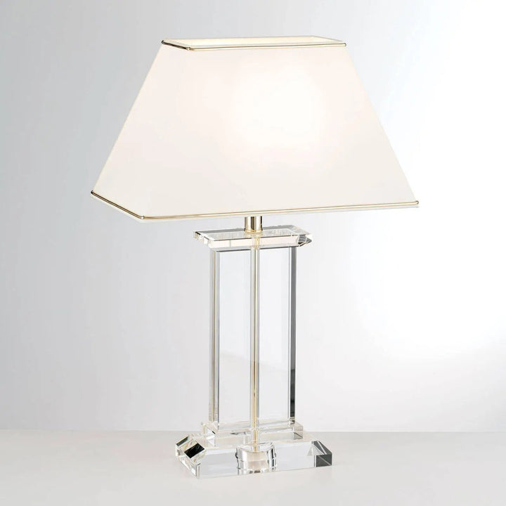 Tischleuchte VERONIQUE rechteckig, creme/gold