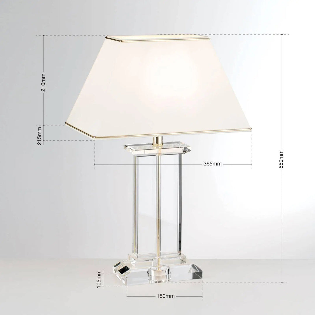 Tischleuchte VERONIQUE rechteckig, creme/gold