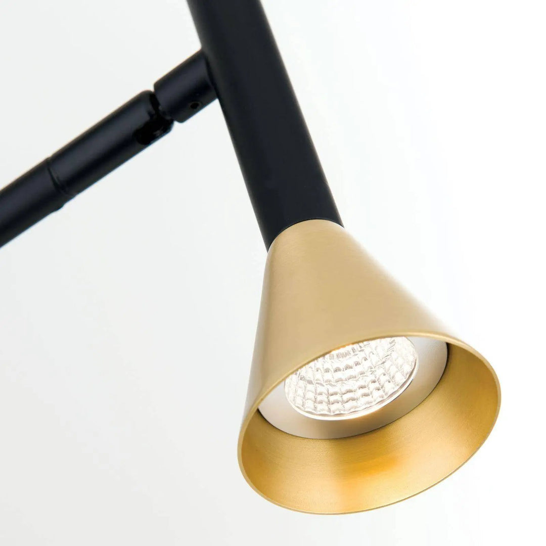 Tischleuchte ODEON, schwarz mit Messing-Schirm