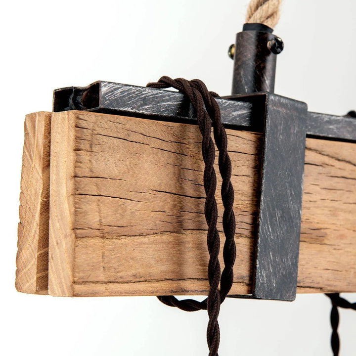 Hängeleuchte Cellar mit Echtholz,  6flg.