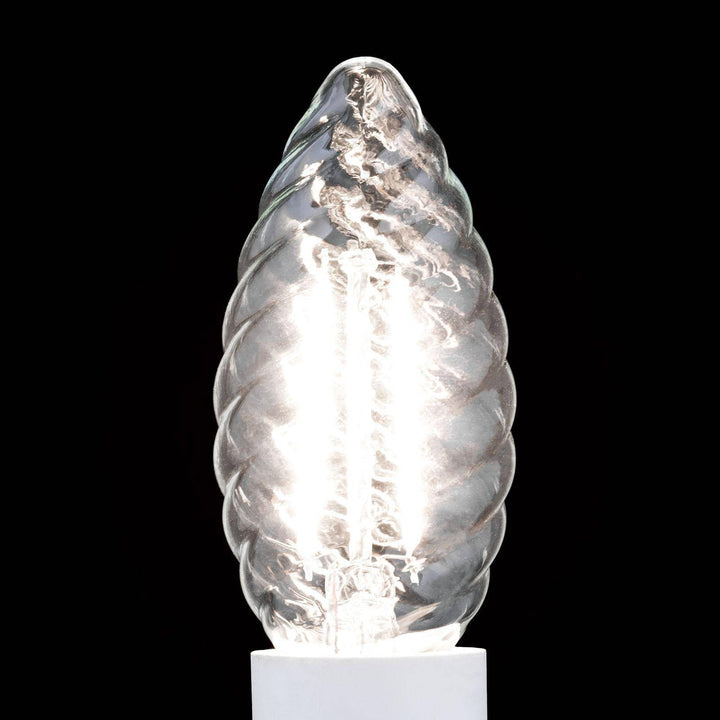 LED Kerze gedreht, E14, 3W, klar