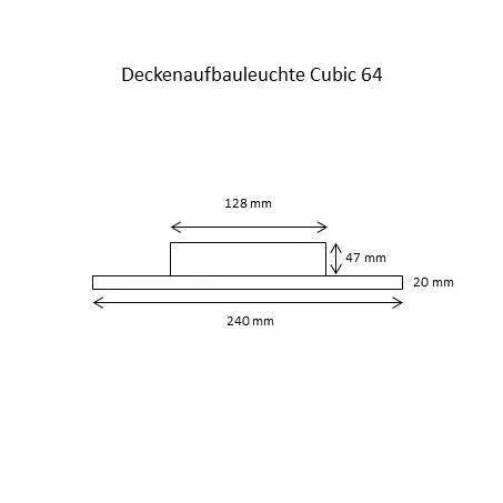 Nimbus, Deckenleuchte Cubic 64, Zeichnung, technische Lichtplanung