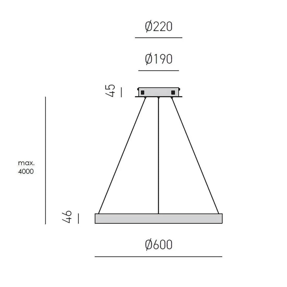 Gea Luce, Pendelleuchte Franja 1-flammig, Zeichnung, technische Lichtplanung