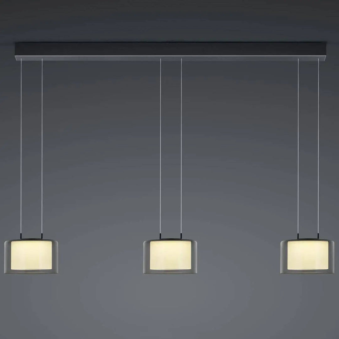 LED-Pendelleuchte Grand Smoke 3-flg., anthrazit