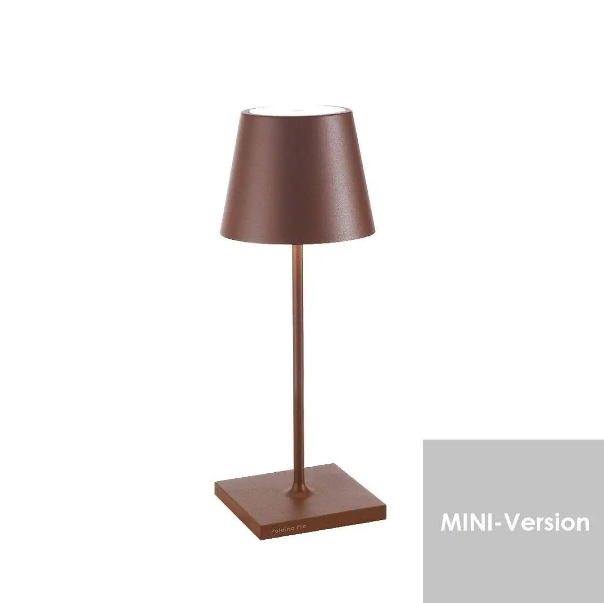 Tischleuchte Poldina mini, rost, Vorderansicht