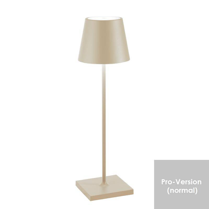Tischleuchte Poldina, sand, Vorderansicht