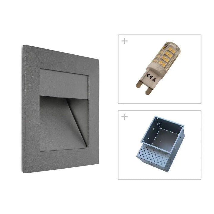 Wandeinbaustrahler Rene, aluminium