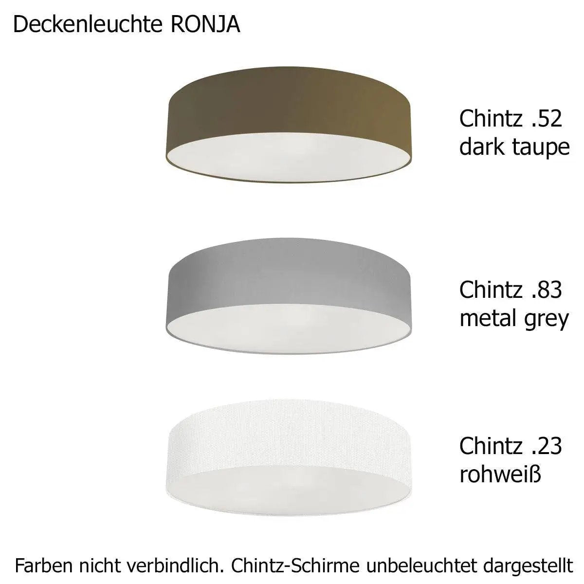 Urban, Deckenleuchte Ronja, Stoffauswahl, hochwertige Deckenbeleuchtung