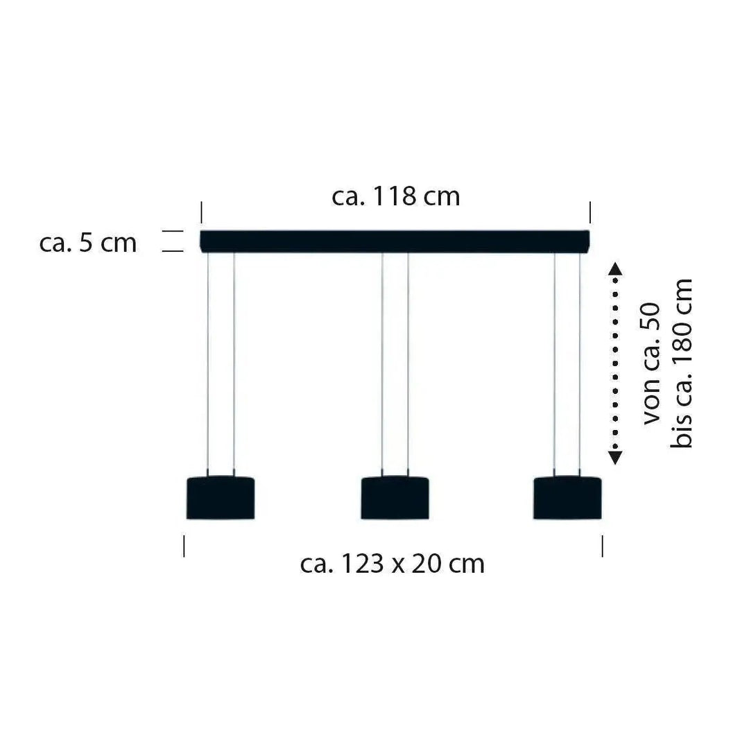 LED-Pendelleuchte Grand Smoke 3-flg., anthrazit