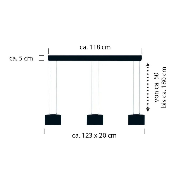 LED-Pendelleuchte Grand Smoke 3-flg., anthrazit
