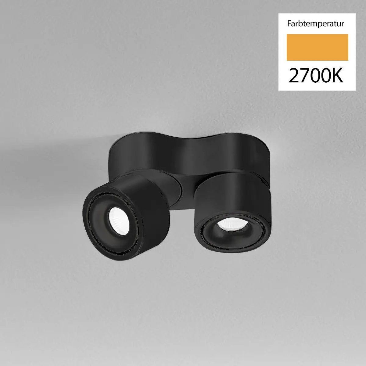 Clippo S (klein) Duo, schwarz, Lichtfarbe: 2700K