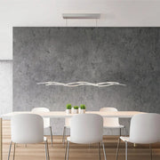 Escale, Pendelleuchte Silk 2.0, 120cm Aluminium Detail, hochwertige Esstischbeleuchtung