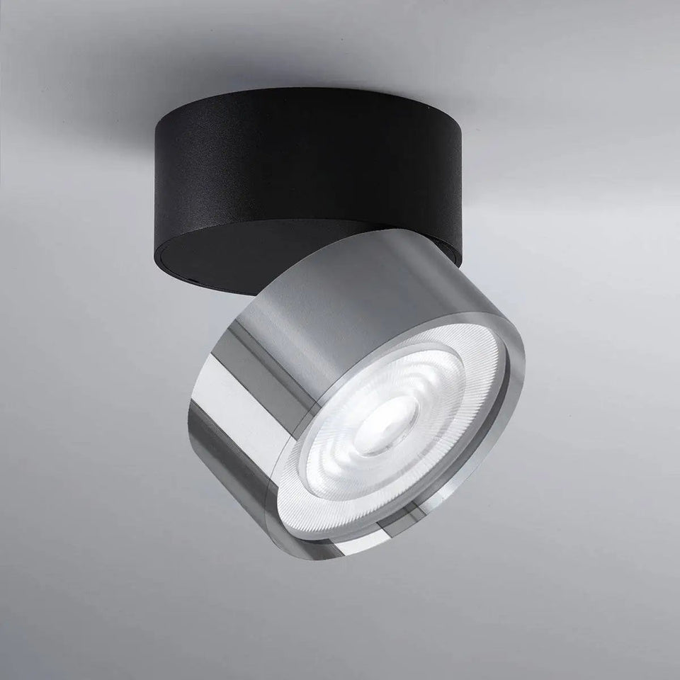 LUX-IT, Aufbaustrahler Swing Out 15,5W, Schwarz-Chrom, moderne Lichtlösung