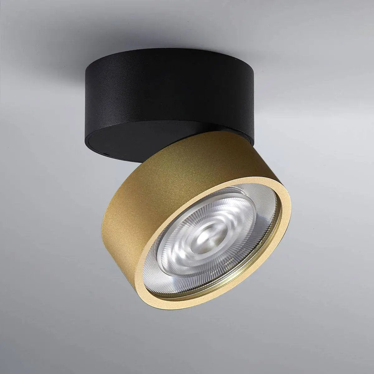LUX-IT, Aufbaustrahler Swing Out 15,5W, Schwarz-Gold, hochwertige Akzentbeleuchtung