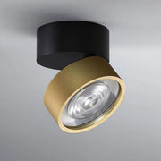 LUX-IT, Aufbaustrahler Swing Out 15,5W, Schwarz-Gold, hochwertige Akzentbeleuchtung