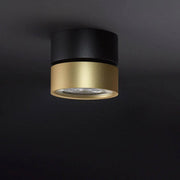 LUX-IT, Aufbaustrahler Swing Out 15,5W, Schwarz-Gold Detail, moderne Lichtlösung