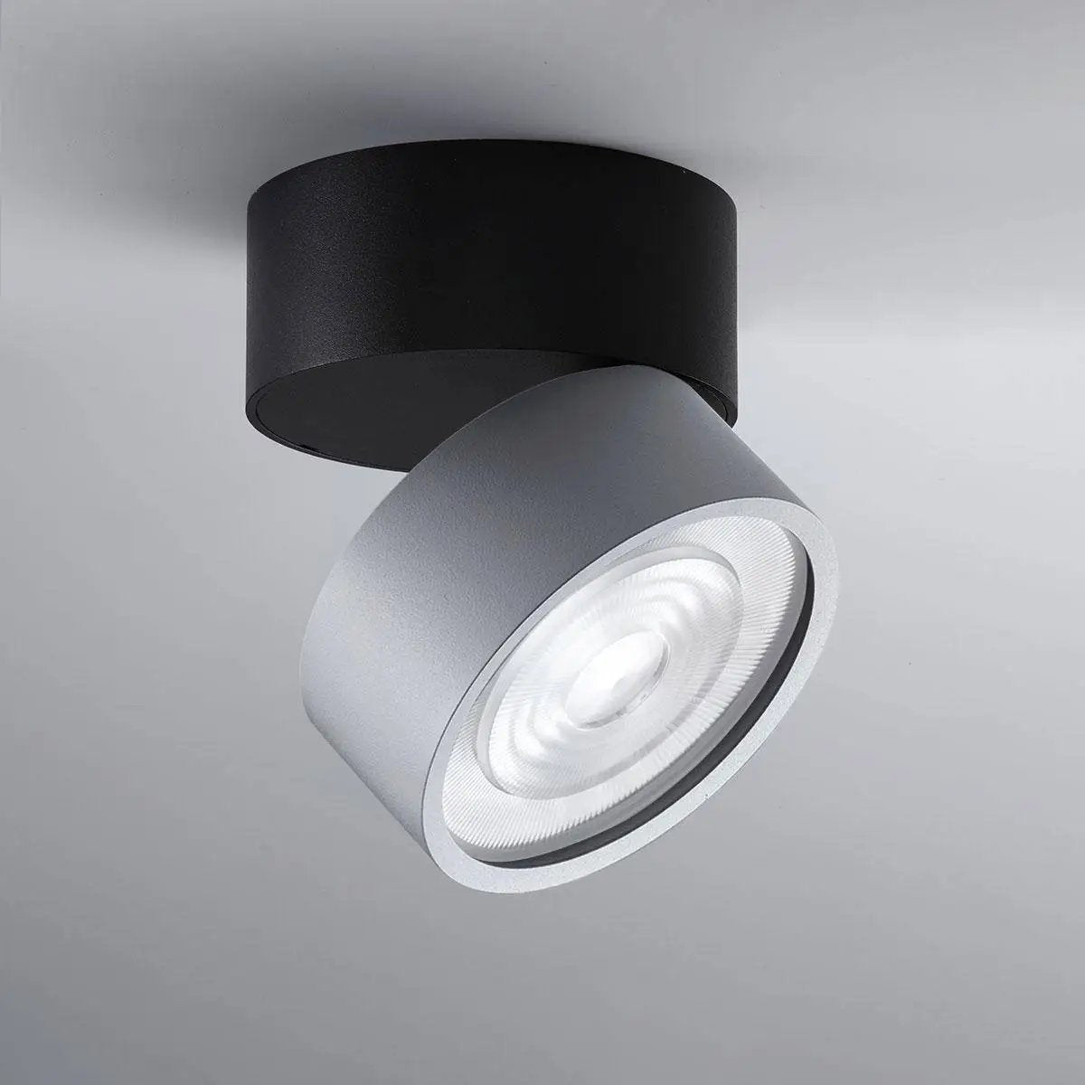 LUX-IT, Aufbaustrahler Swing Out 15,5W, Schwarz-Grau, technische Deckenbeleuchtung