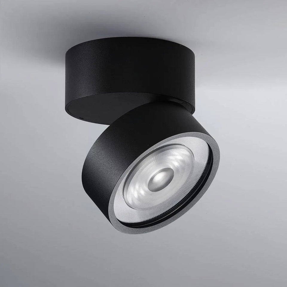 LUX-IT, Aufbaustrahler Swing Out 15,5W, Schwarz-Schwarz, moderner Aufbaustrahler