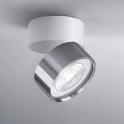 LUX-IT, Aufbaustrahler Swing Out 15,5W, Weiss-Chrom, moderne Akzentbeleuchtung