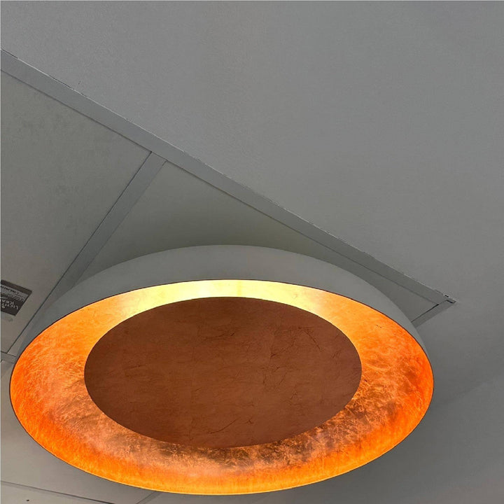 Deckenleuchte Eclissi Ø 75 cm, weiss, Innen Blattkupfer
